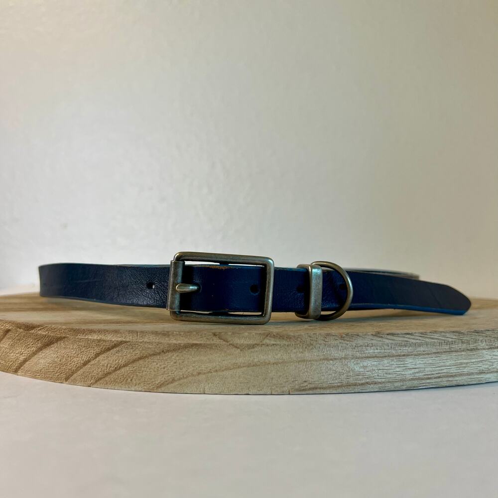 GAP Blue Genuine Leather Silver Utility Buckle Belt Size Medium